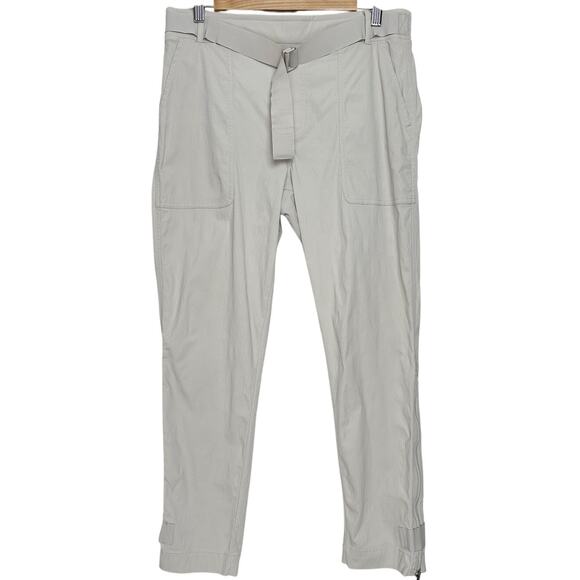 Athleta Trekkie Belted Light Gray Tan Hiking Pants | SZ 10 - Picture 2 of 10